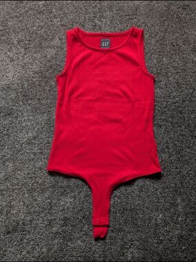 GAP Red Ribbed Sleeveless Bodysuit